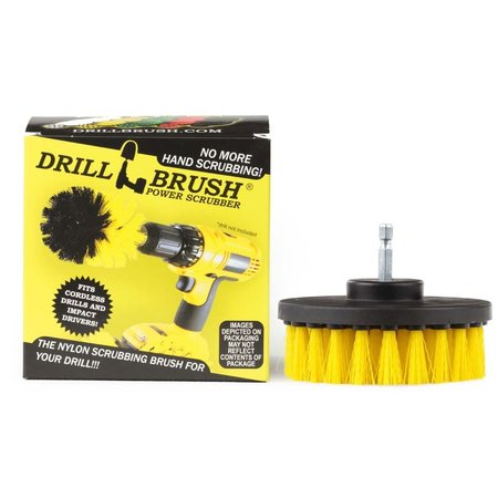 Drillbrush Cleaning Supplies - Scrub Brush - Bathroom Accessories - Drill Brush 4in-Lim-Yellow-Short-QC